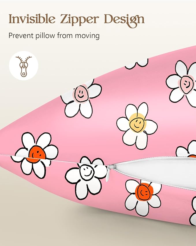 2 Pack Mulberry Silk Pillowcase for Hair and Skin - Standard Size 20 x 26 Inches with Hidden Zipper PK Laugh Flower 19 Momme Soft Sleeping Silk Pillow Case for Women, Moms
