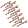 YISSION 12 PCS No Crease Duck Billed Hair Clips for Styling Sectioning, 3.1 Inch Matte Alligator Hair Barrettes Khaki for Women Girls