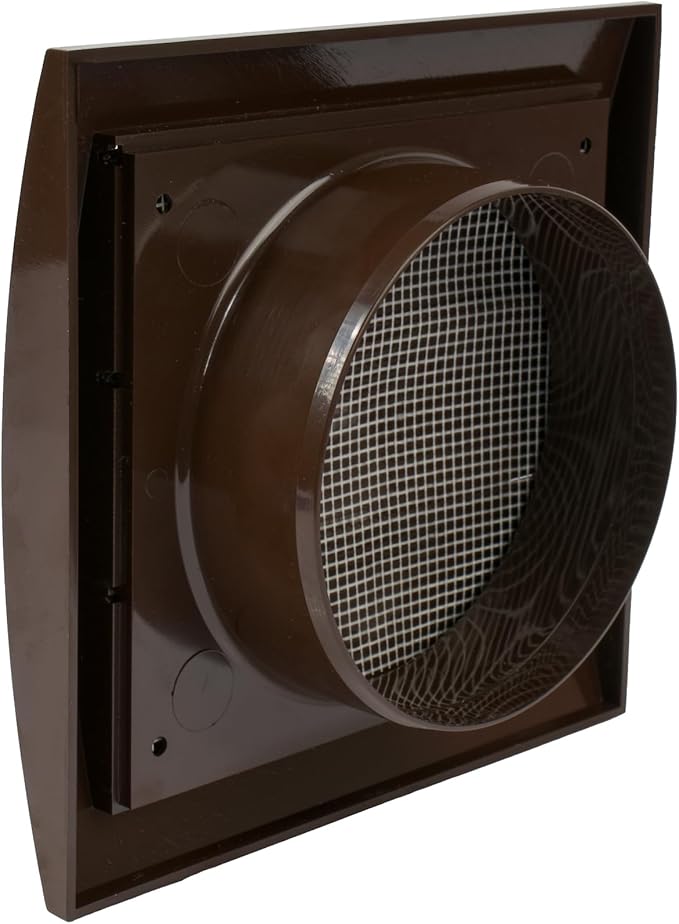 Repa Market 4 Inch Brown Dryer Vent Cover/Duct Cover for Walls or Ducting/ABS Plastic Grille with Flaps and Insect Screen/Exhaust and Dryer Vent Covers for Indoor & Outdoor Use
