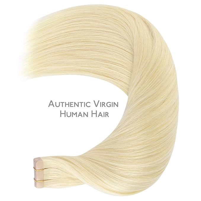 WENNALIFE Tape in Hair Extensions Human Hair, 20pcs 50g 18 inch Remy Hair Extensions Straight Human Hair Tape in Extensions Skin Weft Tape Extensions