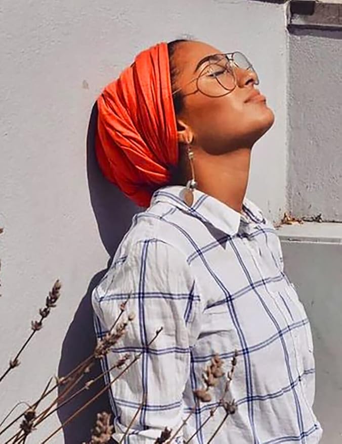 Harewom Head Wraps for Black Women Stretch Head Scarf Long African Hair Wraps Turban Headwraps Jersey Headbands