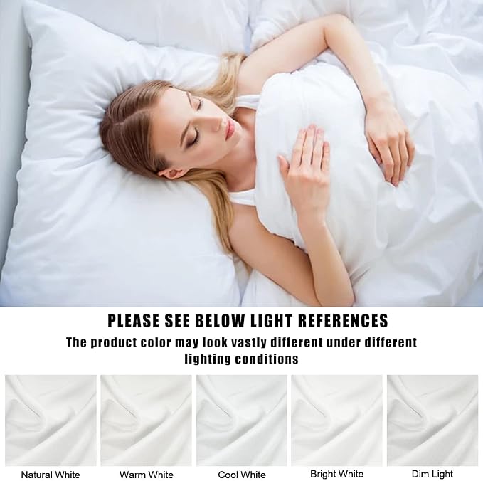TELUS White Pillow Cases Queen Size 2 Pack, Bamboo Rayon Cooling Pillowcases with Envelope Closure, Cool & Breathable Pillow Cover for Hot Sleepers and Night Sweats, 20x30 inches