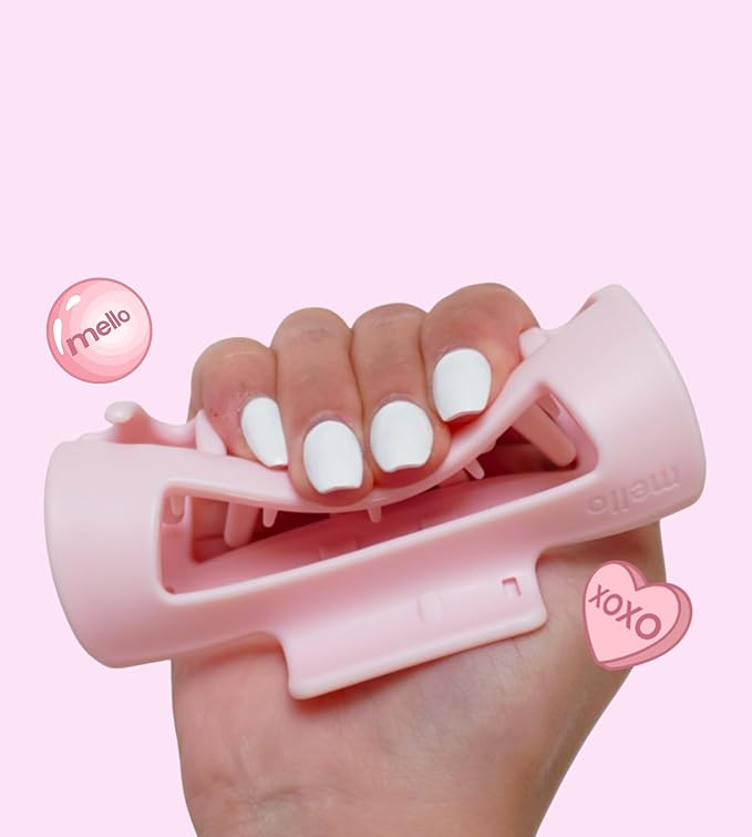 The Original Mello Hair Claw Clip Squishy Claw Clip Made in Korea Patent Pending 30021976 (Pink, Medium)