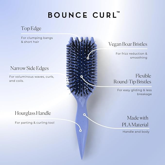 Bounce Curl Volume EdgeLift Brush, 5-in-1 Tool for Volumized, Defined Curls, Waves & Coils - Blue