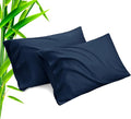TELUS Pillow Cases Queen Size 2 Pack, Bamboo Rayon Cooling Pillowcases with Envelope Closure, Cool Breathable Pillow Cover for Hot Sleepers & Night Sweats, 20x30 inches, Navy Blue