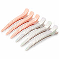 AIMIKE Extended Sectioning Hair Clips w/Built-in Silicone Band, 4.8" No-Crease Non-Slip Hair Styling Clips for Thick, Curly Hair – Blow Drying,Hair Rollers, Rust-Free –6 Pack, OpalShell Duckbill Clips