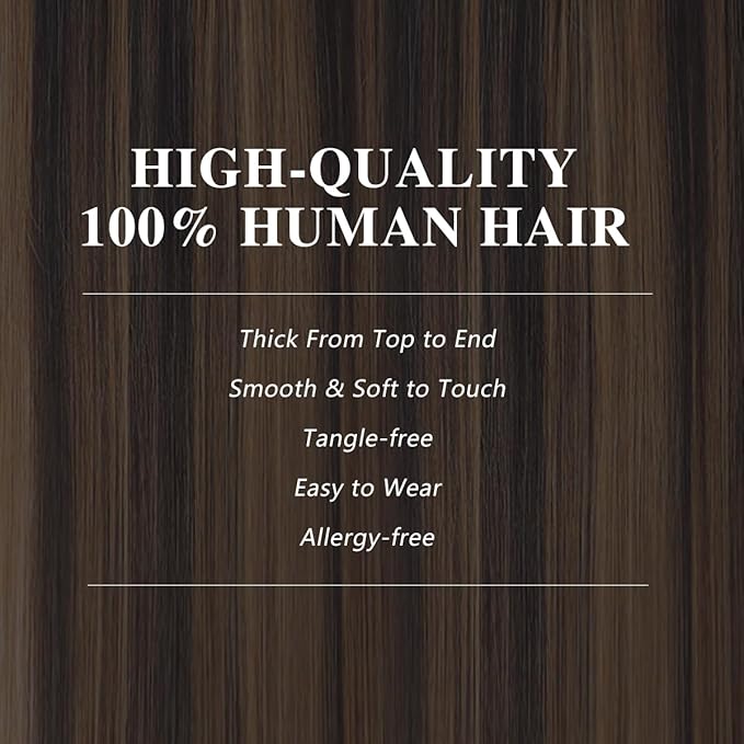 Balayage Clip in Hair Extensions Real Human Hair Straight Remy Human Hair Clip ins for Women, Natural Soft Human Hair, 8Pcs 120g, 30inch #1B/6/1B Balayage Natural Black to Chestnut Brown
