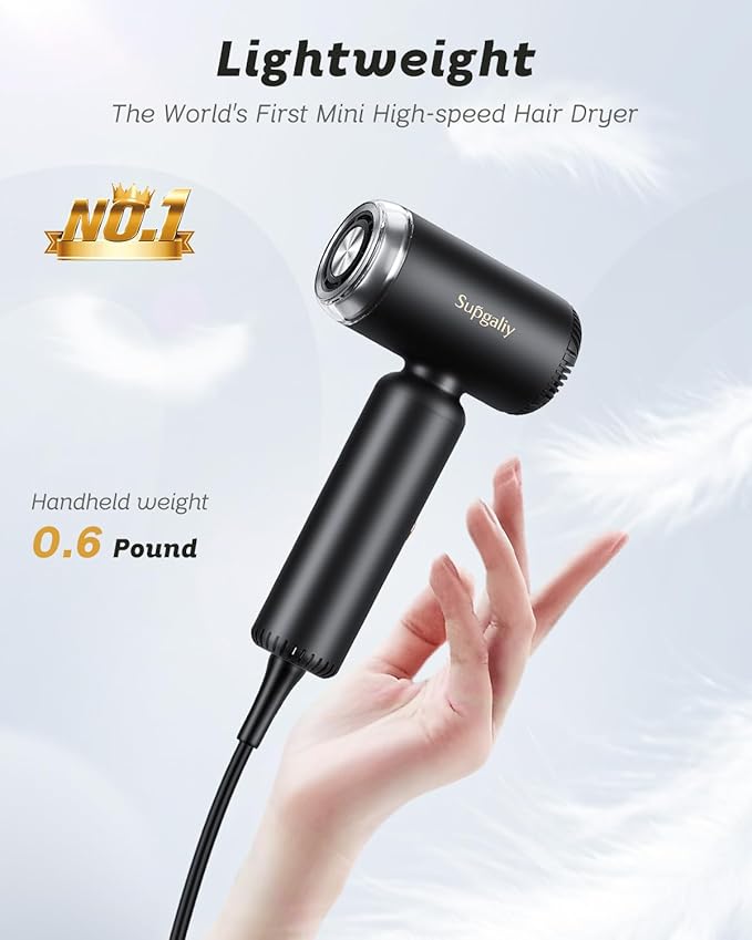 Dual Voltage Travel Hair Dryer, 1500W High-Speed Ionic Hair Dryers with Magnetic Curly Diffuser, Fast Drying, Lightweight Compact Portable Blow Dryer, No Heat Damage Gift Women,Quiet,European 110-240V