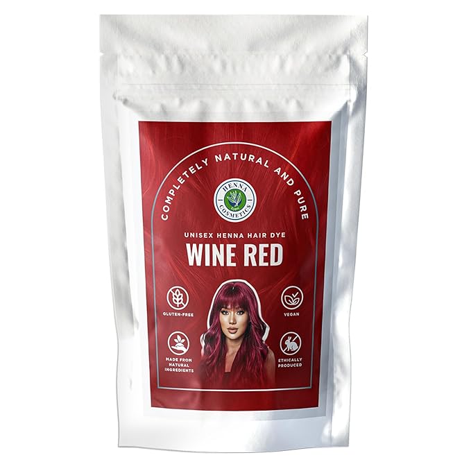 Natural Henna Hair Color Dye, 100% Pure Henna Powder for Hair Growth Organic (Wine Red, 100 Gr + Free 50 Gr.)