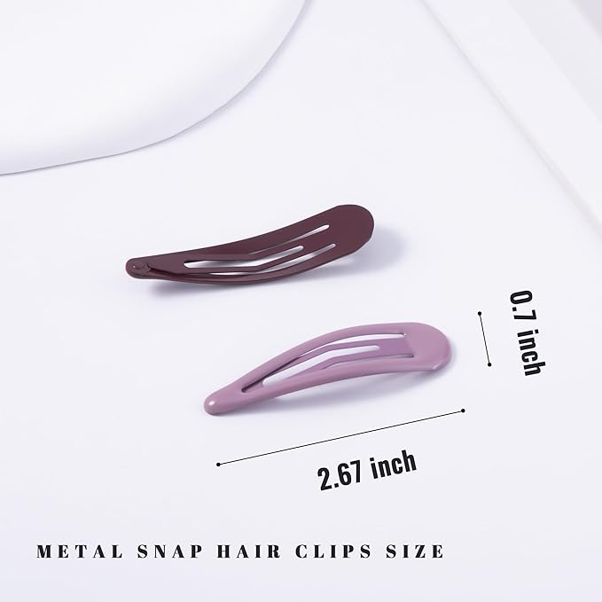 Metal Snap Hair Clips Water Drop No Slip Hair Barrettes for Women Large Hair Clips For Thick And Thin Fine Hair,Multi-colored,2.67 x 0.7 Inches,12 PCS