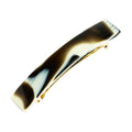 Black & White Hair Barrette for Thin Hair, Classic Rectangle French Barrette for Women, Lightweight and Comfortable, Strong Hold, Black Horn | France Luxe