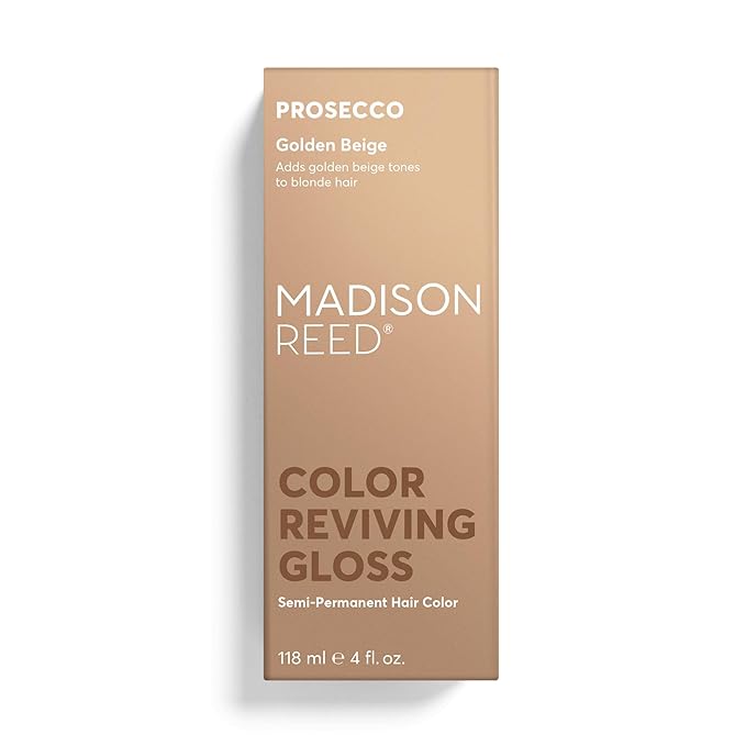 Madison Reed Color Reviving Gloss, Prosecco - Golden Blonde, Semi-Permanent Hair Dye, Enhances Hair Color & Corrects Tone, Adds Brilliant Shine, Keratin & Argan Oil, 4 Fl Oz (118 mL)