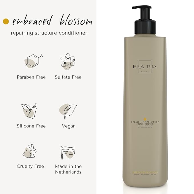 Embraced Blossom Repairing Shampoo & Conditioner | Dutch Made & Formulated Repairing Duo for Damaged Hair | Sweet Scent of Neroli, Orange Blossom & Jasmine 750ml