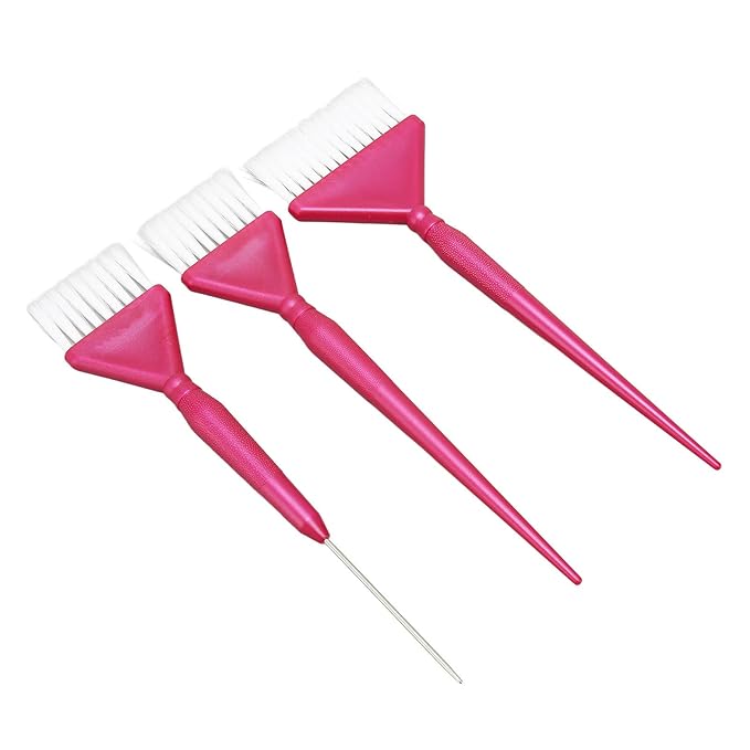 ZJchao Hair Dye Brush, Hair Color Brush Dye Applicator 3PCS with Ergonomic Handles for Dyeing, Bleaching, Treatment