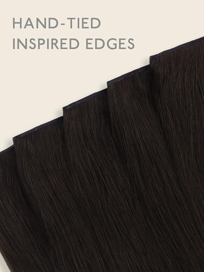 WENNALIFE Genius Seamless Clip in Hair Extensions Real Human 16 inch 120g 7 Pcs Dark Brown Hair Extensions Clip Ins Luxury Remy De Cabello Humano Straight Invisible Fuller Reusable