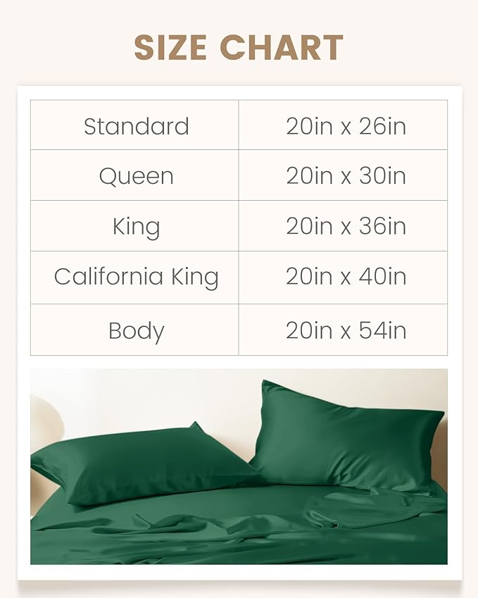 THXSILK 100% Mulberry Silk Pillowcase for Hair and Skin Heath, Best Gift Choice, Grade 6A+ Silk, Mulberry Silk Pillow Cover with Zipper, 1pc(California King Size 20"x40", Emerald Green)