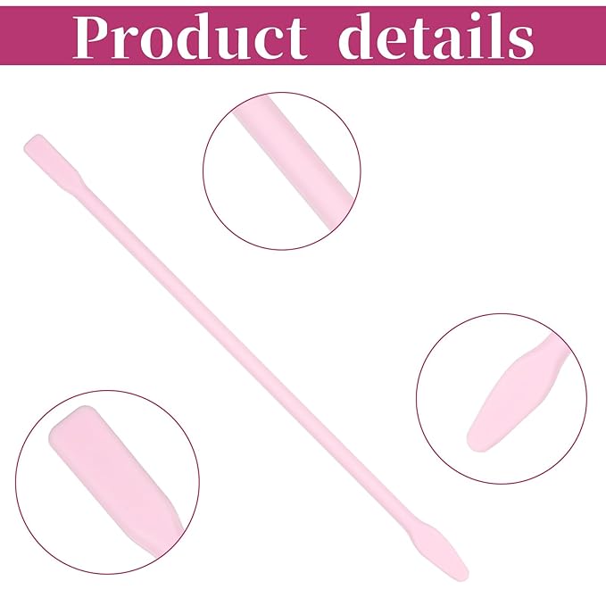 4 PCS Non-Stick Wax Spatulas Set, Silicone Wax Applicator Different Sizes Scrapers Reusable Silicone Stirring Stick For Home Salon Body Use (Pink)