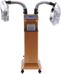 Multifunctional Hair Steamer Cold Mist Ozone Oil Treatment Dyeing Machine with 2 Steam Caps Standing Hooded Hair Care Processor with Wheels 2 Telescopic Tubes Time/Temp Control for Barbershops Salons