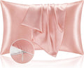 BEDELITE Satin Pillowcase with Zipper, Coral King Size Pillow Cases Set of 2, Super Soft and Cooling Similar to Silk Pillow Cases, Gift for Women Men(20x40 Inches)
