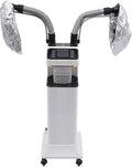 Nano Hair Steamer, Professional Micro Mist Hair Color Processor with 2 Vaporizing Caps, 650W Vertical Hair Care Machine with Rolling Wheels, Salon Spa Equipment for Deep Hair Care Repair, Hair Styling