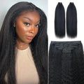 Invisi Edge Clip In Hair Extensions Human Hair 2 Pack 240g 16pcs Kinky Straight Invisible Clip Ins For Women Full Head Injected Clip Ins Remy Human Hair Extensions Natural Color 16inch