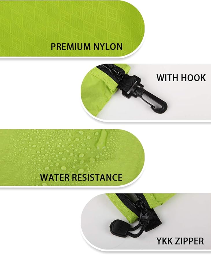 GOX Travel Toiletry Bag Carry On Zipper Pouch Cosmetic Kit Makeup Digital Bag Water Repellent Nylon (Green)