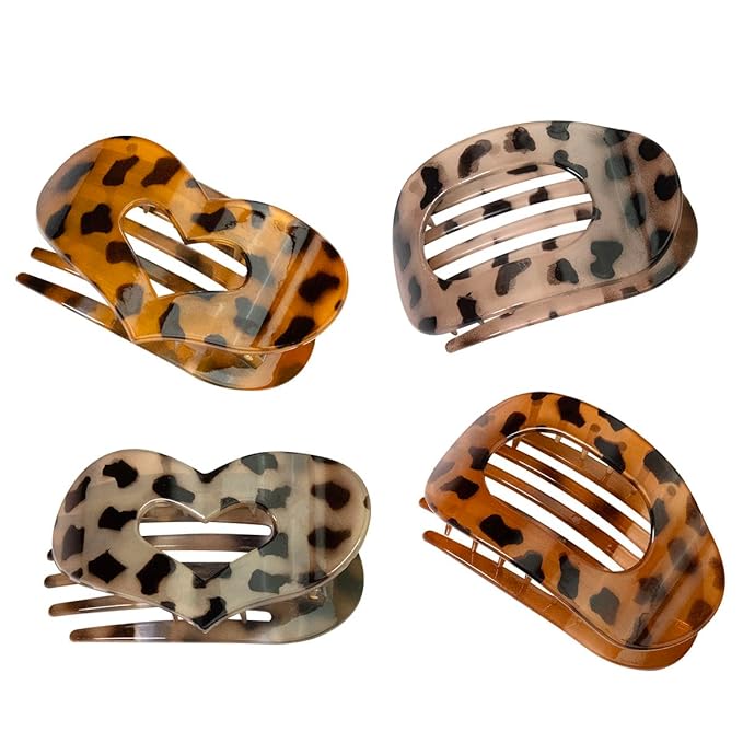 Flat Hair Claw Clips for Women,Matte Medium Hair Clips for Thick & Thin Hair- Comfortable Everyday Use for Office, Yoga, Party & Casual Styling (4PCS B)