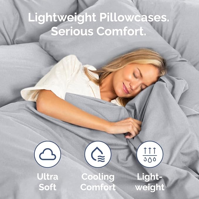 King Pillow Cases - 4 Pack - Super Soft Pillowcase Covers - Envelope Enclosure - Hotel Quality Pillow Protectors - Wrinkle Free, Shrink & Stain Resistant - Machine Washable - 20" x 40" (Steel Blue)