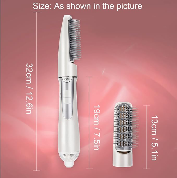 ZJchao 2 in 1 Hair Dryer Brush, Negative Ion Anti-frizz Hot Air Brush Blower, Professional Electric Household Hair Curling Comb, Protable Hair Dryer Comb Machine