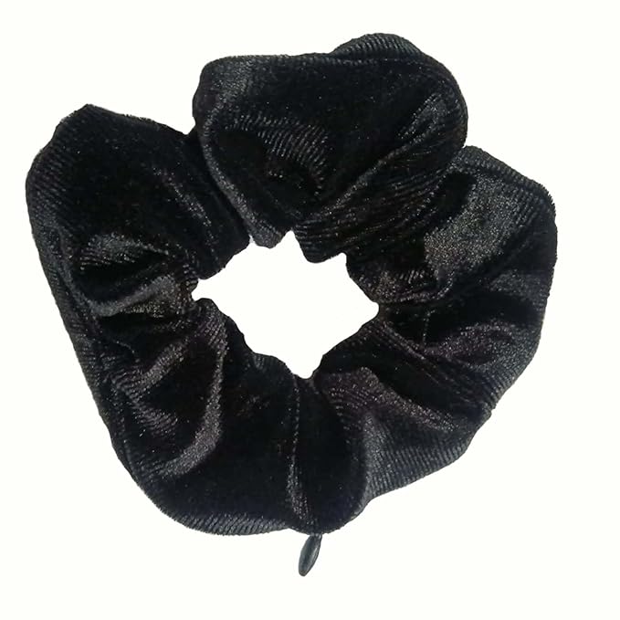 Zipper Scrunchie,Velvet Scrunchie with Zipper Pocket for Women - Hair Tie with Hidden Storage Compartment for Cash, Lipstick, Keys & Valuables | Hidden Compartment Items for Travel (Black, 6PCS)