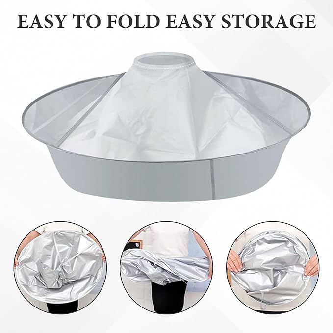 2 Pcs Hair Catcher for Haircuts, Haircut Cape, Foldable Hairdressing Umbrella Cape, Waterproof, Suitable for Adults and Children, Salon and Home Trimming/Coloring/Styling (Light Grey)