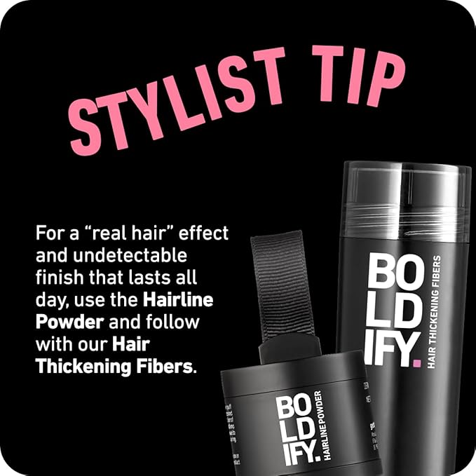 BOLDIFY Hairline Powder (LARGE, 10g) - Root Touch Up Hair Color for Gray Coverage - Bald Spot Concealing Hair Powder for Women & Men - 24-Hour Stain-Proof - Light Brown