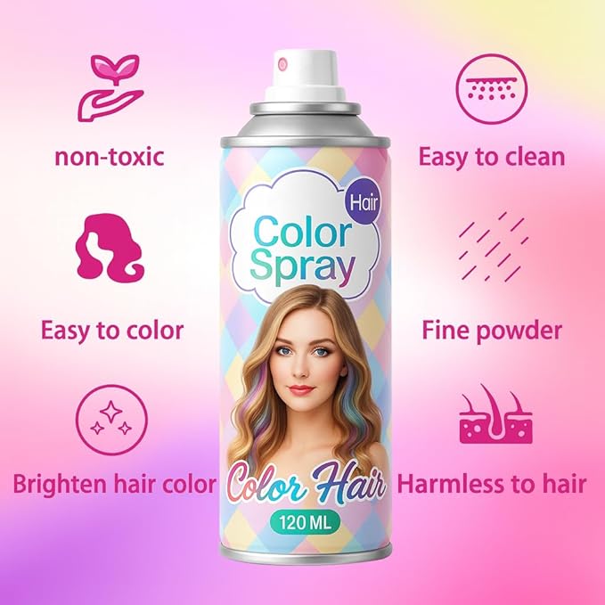 Red Temporary Hair Color Spray for Women Kids Men, Washable, One Time Use Hair Spray, Bold Vibrant Shade for Cosplay, Halloween, Party, DIY Hair Looks & Festivals