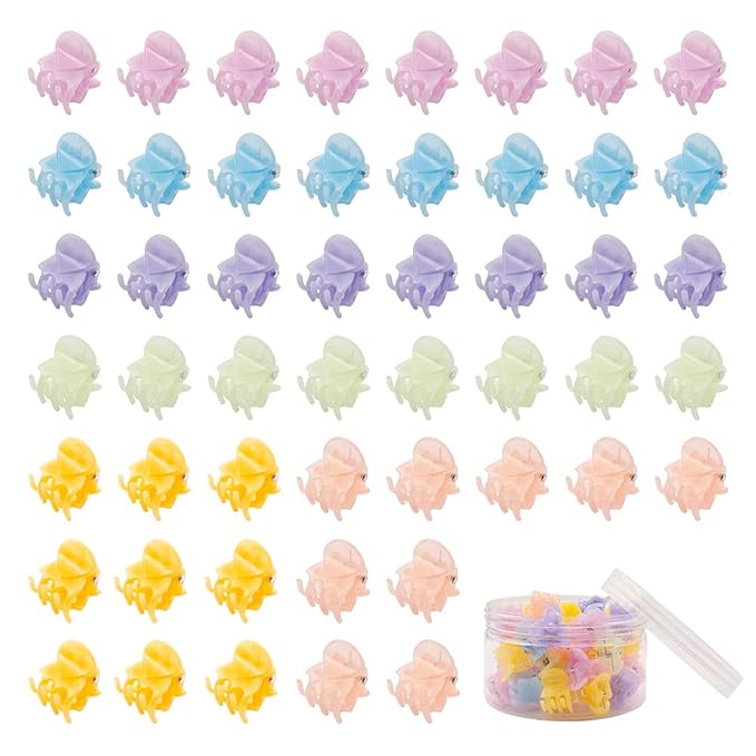 50 PCS Mini Hair Claw Clips， Bangs Strong Grip Multifunction Clamp Clips. (Jelly color)