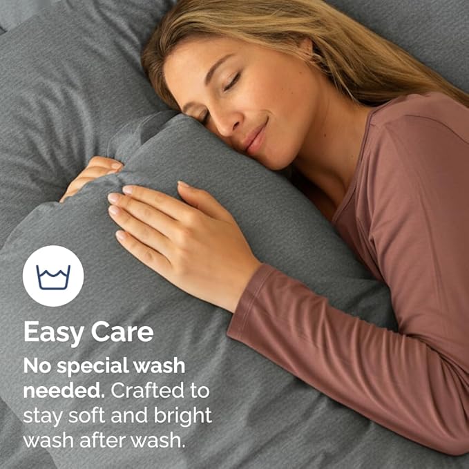 Queen Pillow Cases Set of 8 - Ultra Soft Hotel Quality Pillowcase Covers - Comfy & Wrinkle Free - Shrink, Stain and Fade Resistant - Machine Washable Pillow Protectors - 8 Piece Set - Heathered Grey