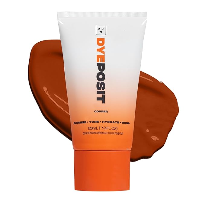 Good Dye Young Color Depositing Mask, DYEposit Color Depositing Conditioner, Toning Treatment, Tone & Enhance Color-Treated Hair - Semi Permanent Hair Dye, Vegan and Cruelty-Free (Copper) 4 fl oz