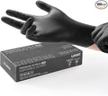 LANON Food Safe Disposable Nitrile Gloves, Latex-Free, Powder-Free, Silicone-Free, Textured Fingertips, Cooking, Black，Medium