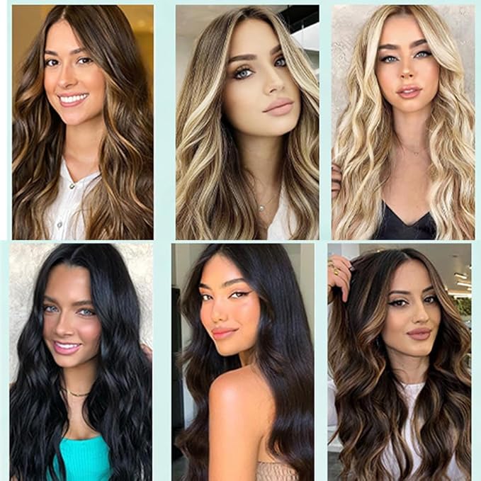 FB27 Balayage Clip In Hair Extensions Real Human Hair Straight Ombre Clip In Black to Blonde Human Hair Extensions Highlight Clip ins Remy Hair for Women 8Pcs with 18Clips Lace Weft 120g 18inch