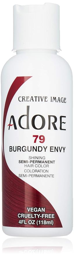 Adore Semi Permanent Hair Color (079 Burgundy Envy) | Vegan & Cruelty-Free Red Hair Dye | No Ammonia, No Peroxide, No Alcohol | 4 Fl Oz Each (Pack of 2)