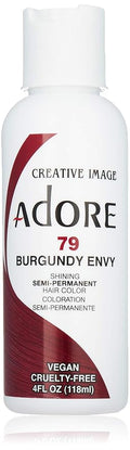 Adore Semi Permanent Hair Color (079 Burgundy Envy) | Vegan & Cruelty-Free Red Hair Dye | No Ammonia, No Peroxide, No Alcohol | 4 Fl Oz Each (Pack of 2)