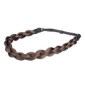 DIGUAN Chubby Narrow Synthetic Hair Braided Headband Classic Chunky Plaited Braids Elastic Stretch Hairpiece Women Girl Beauty accessory, 58g (Copper Brown)