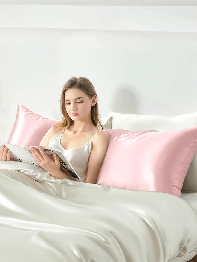 THXSILK Mulberry Silk Pillowcase for Hair and Skin, 100% Mulberry 6A+ Silk, Dual-Sided Silk Body Pillow Case with Hidden Zipper, Body Size 20"x54" Pillow Case, 1pc, Light Pink