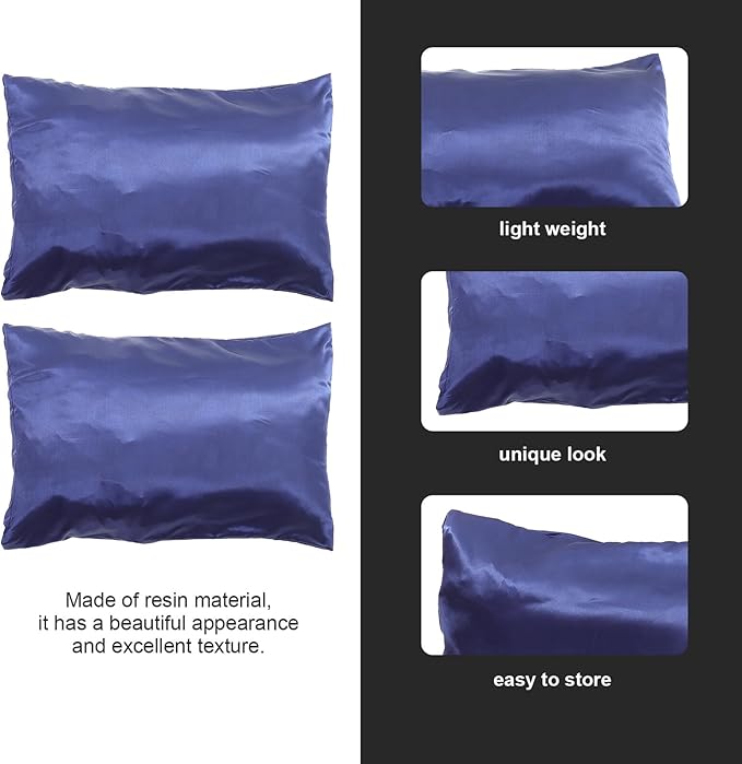 BESPORTBLE 2pcs Simulation Silk Pillow Covers Soft Polyester Satin Bed Pillowslip for Bedroom Hair Protection Lightweight Euro Sham Style