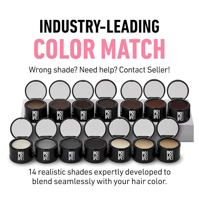 BOLDIFY Hairline Powder (LARGE, 10g) - Root Touch Up Hair Color for Gray Coverage - Bald Spot Concealing Hair Powder for Women & Men - 24-Hour Stain-Proof - Medium Brown