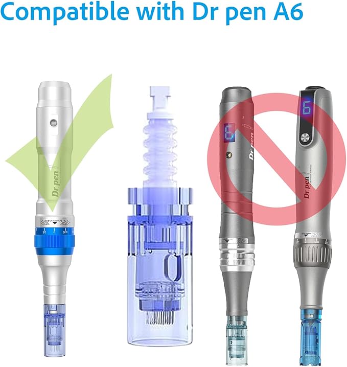 Microneedling Pen Cartridges for Dr Pen A6, Easy-to-Use for Home Use (24 Pin,10PCS)