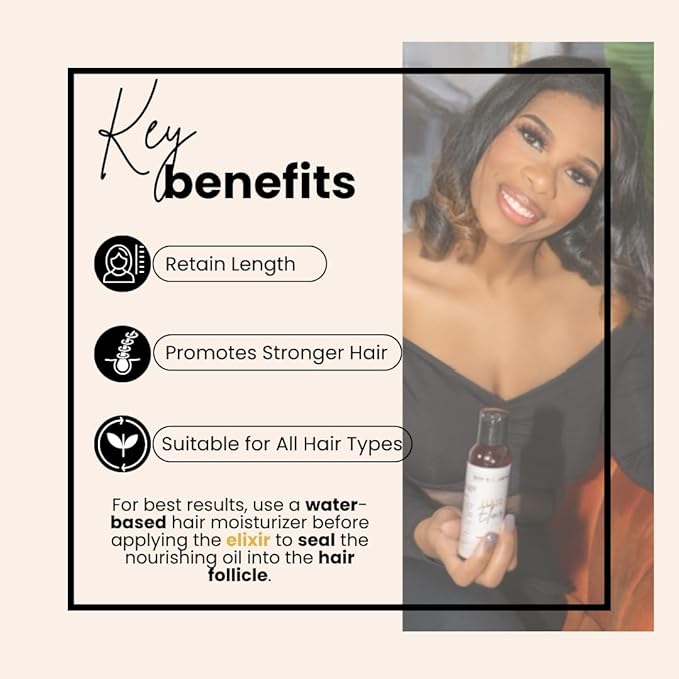 BASK & LATHER Hydrating Hair Mist (8 oz) & Elixir Oil (4 oz) Bundle — Leave-In Conditioner + Jamaican Black Castor Oil for Growth, Moisture, Detangling, Scalp Relief & Strength