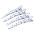 AIMIKE 4.8" Porcelia Qing Clips for Styling – Built-In Silicone Band Duckbill Hair Clips, No-Crease Non-Slip Sectioning Clips for Thick, Curly Hair, Ideal for Makeup, Hairstyling & Rollers, 4-Pack