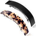 Eyegla Hair Barrettes for Women Large French Barrette Hair Clips Tortoise Shell Barrettes for Thick Hair,2 Pack