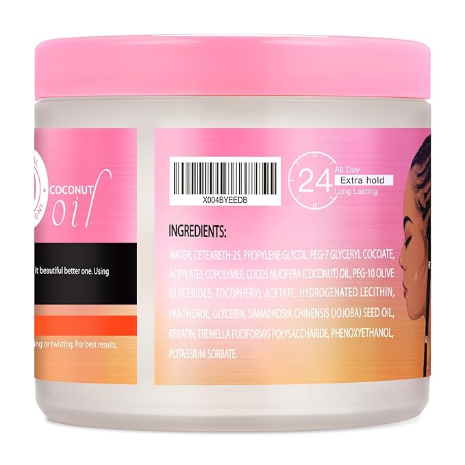 13.4oz Braiding for Twist, Locs, Braids, No Flake Extra Hold High Shine Braid Gel & Edge Control, Loc Gel Long Lasting for Locks, Cornrows Smooths & Tames Frizz Braiding Wax for All Hair Braid Types