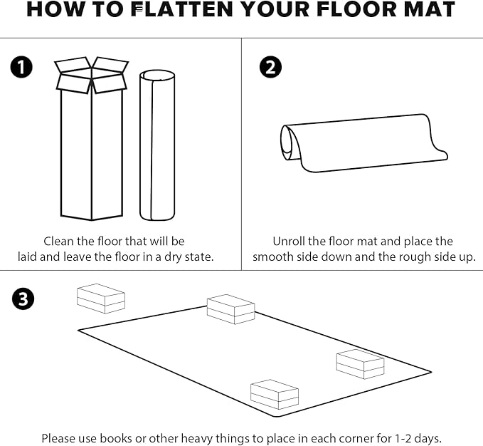 Vinyl Floor Mat for Home，5'×7' Black Waterproof Area Mat for Under Dining Room Table, Sturdy Plastic Rug Protector for Kitchen, Living Room, Yard, Garage, Large Baby Play Mat